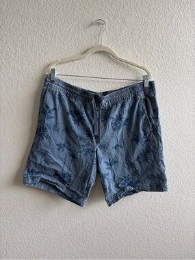 Y2K Blue Palm Print board Shorts